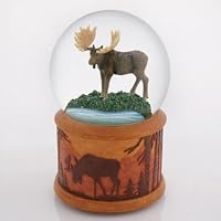 MusicBoxAttic Mighty Moose by a Brook Water Globe with Detailed Base by Twinkle, Inc.