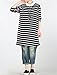 Mordenmiss Women's Daily Pullover Stripes Loose Dresses (L, Style 1-Black)