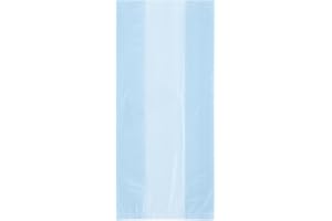 UNIQUE PARTY Baby Blue Cellophane Party Favor Plastic Bags - 11.5" x 5" (30 Ct) | Perfect for Gifts, Candy, Treats