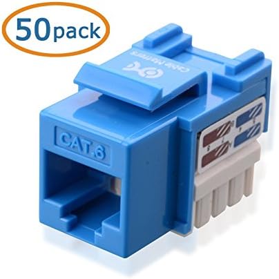 HD Enjoy 50-Pack Cat6 RJ45 Keystone Jack in Blue and Keystone Punch-Down Stand