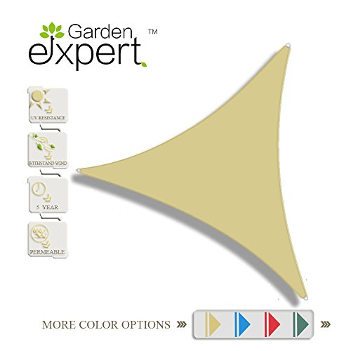 Garden EXPERT 12'x12'x12' knitting Sun Shade Sail for Garden,Outdoor and Patio,Triangle,Mocha