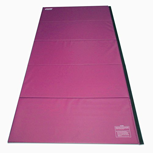 Gymmatsdirect 5'x10'x2" Super Large Gymnastics Exercise Tumbling Mat, 5 Panels Folding Gym mats, Purple