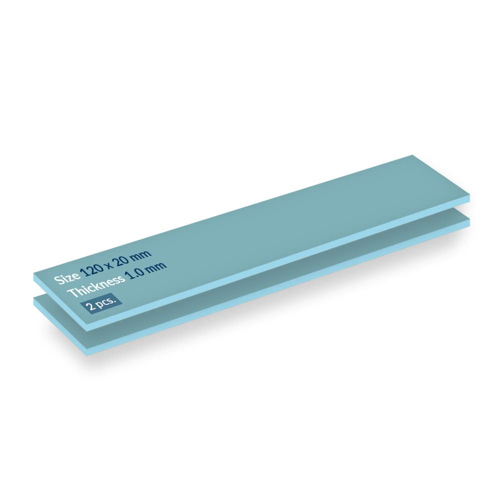 ARCTIC TP-2 (APT2560): Economic Thermal Pad, 120 x 20 x 1.0 mm (2 Pieces) - Thermal pad, Excellent heat conduction, Low hardness, Ideal gap filler, Easy installation, Safe handling - Blue