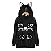 Girls Hoodie, Misaky Womens Cat Ear Blouse Sweatshirt Hooded Pullover Tops (S, Black)