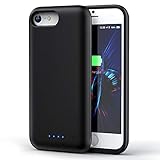Battery Case for iPhone 6/7/8, [Upgraded] 6000mAh Rechargeable Portable Charger Case Extended Battery Pack for iPhone 6/7/8 (4.7 inch)Protective Power Charging Case-Black