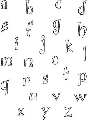 Stampington & Co Fanciful Outline Lower Case Alphabet Cling Rubber Stamp