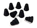 Xcessor Triple Flange Conical Replacement Silicone Earbuds 4 Pairs (Set of 8 Pieces). Compatible with Most in Ear Headphone Brands. Size: Large. Black