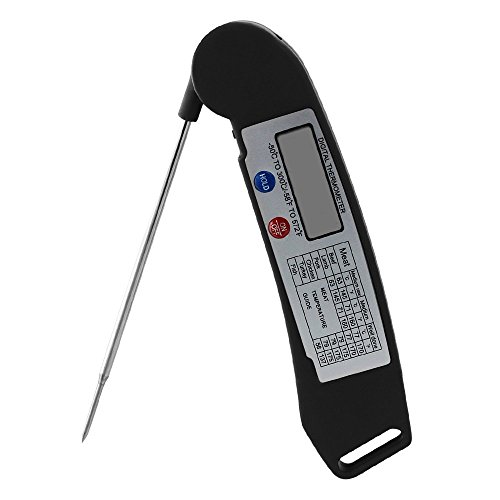 TopEUR Barbecue Meat Thermometer Ultra Fast Instant Read Digital Thermometer Foldable Probe for Kitchen Cooking Outdoor BBQ