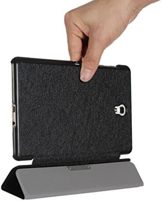 Raydes Silk Pattern Slimline Case for Samsung Galaxy Tab S SM-T700 8.4 Tablet (2014) - Folio Slim Hard Shell Stand Case Cover - Black