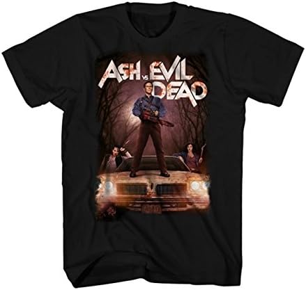 Ash vs. Evil Dead Men's Ash Poster Shot Short Sleeve T-Shirt, Black, X-Large