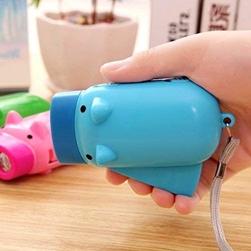 Lovely Pig Flashlight Hand Pressure，Flashlight for Kids Cute Mini Pig Camping emergency light Immediate Light for Emergency, Campfire Green Energy No Battery 3 Pack