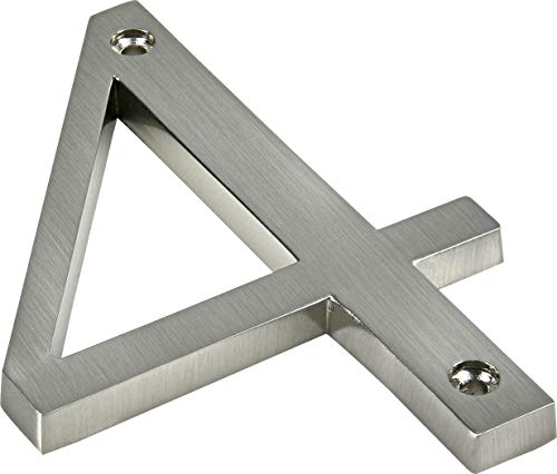 Distinctions by Hillman 843324 4-Inch Brushed Nickel Flush-Mount House Number 4