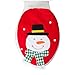 Imperial Home Santa Toilet Seat Cover and Rug Set – 4 Pcs Bathroom Christmas Decorations Set (Snowman)