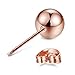 Stud Earring, 316L Stainless Steel 24K Rose Gold color Sterling Round Ball Earrings