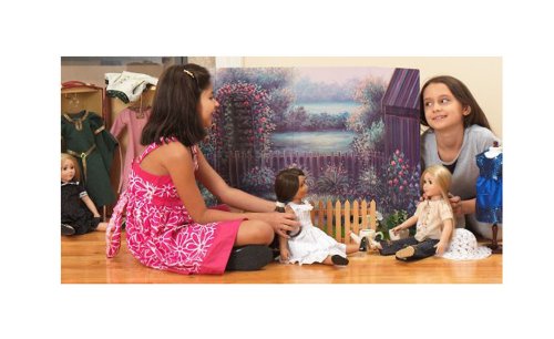 Doll Scene Backdrop - Reversible Summer to Fall - Fits 18" American Girl Dolls