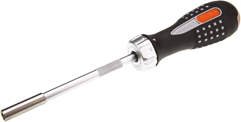 Bahco 808050 1/4 Inch Ratcheting Bit Holder Screwdriver with 6 Bits
