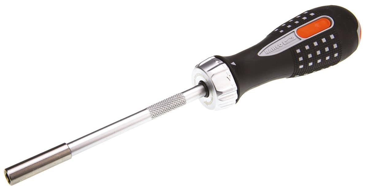 Bahco 808050 1/4" Ratcheting Bit Holder Screwdriver with 6 Bits
