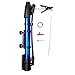 Navy Blue Portable Hand Bike Pump - Presta and Shrader Valve Compatible - Comes With An Attached Floor Pump Pedal And Attachments Making It Easy And Convenient To Use - Attaches to Bike Frame