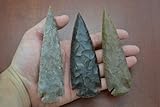 3 Pcs Assort Agate Stone Spearhead Arrowhead Point 4 1/2