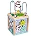 GLEEPORTE New | 5-in-1 Wooden Activity Play Cube | Deluxe Multi-Function Bead Maze Learning Toy for Toddlers and Kids | Ideal Gift