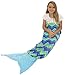 Sleepyheads Mermaid Tail Blanket Super Soft Fleece Sleeping Bag for Kids and Adults Blue Chevron (SH5500-5006)