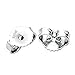 FANTOM Unisex Solid Silver Round Stud Earrings Cubic Zirconia Round Stones