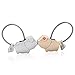 MILESI Magnetic Kiss Pig Couples Keychains Love Key Accessories Pendant Valentine's Gift/Present for Lover(silver-lightgold)