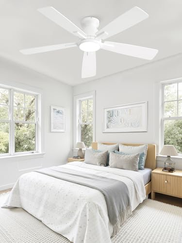 ZMISHIBO Ceiling Fan with Light Ø117cm, DC Motor Silent and Reversible, Adjustable LED Lighting 3000K-6000K, Fan Lamp with Remote/App, 6 Speeds for Bedroom and Living Room