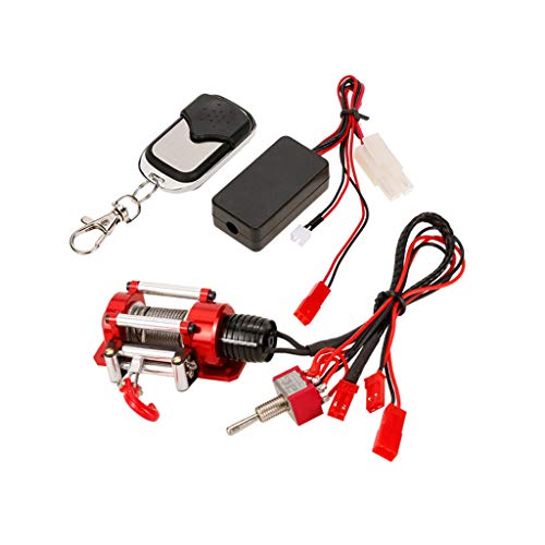 Wenini Wireless Remote 1/10 Crawler Winch Wired Automatic Winch Control System and Wireless Remote Receiver for 1/10 Car for Kids Birthday Festival Gift (Black)