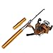 Docooler174; Mini Aluminum Pocket Pen Fishing Rod Pole + Reel (Golden)