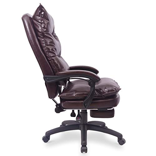 Ergonomic PU Leather Executive Office Chair Desk Task Computer Chair Swivel High Back Chair - Thumbnail 4