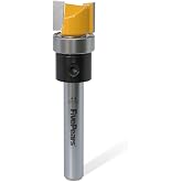 FivePears Pattern Flush Trim Router Bit 1/4 Inch Shank, 3/8 Inch Cutting Diameter, 1/2 Inch Cutting Length, Top Bearing Flush Straight Cut Trim Router Bit for Woodworking
