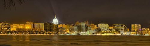 Madison, Wisconsin Skyline - 10"x3" Color Photograph