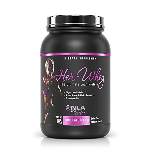 NLA for Her - Her Whey - Ultimate Lean Whey Isolate Protein - 28g of Lean Protein, Added Amino Acids for Recovery, Builds Muscle, & Helps Curb Appetite - Chocolate Éclair - 2 Lb Tub