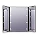 YOLO Compact 6 inch Trifold Travel Foldable Mirror, LED Lighted Vanity and Makeup Mirror, Compact 6 inch Mirror