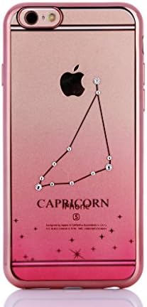 Cell Phone Case for iPhone 6/ 6S, AiBOUSA® [12 constellation] Capricorn Style Super Soft Plating of Radium Transparent Pink Gradation Crystal