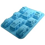 DSYJ 1 X Silicone Cars Jello Chocolate Pudding Baking Mould Cake Decoration DIY Pan 8 Car