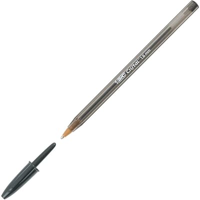 BIC Cristal Large Ballpoint Pens 1.6 mm Black Ink Pack of 50