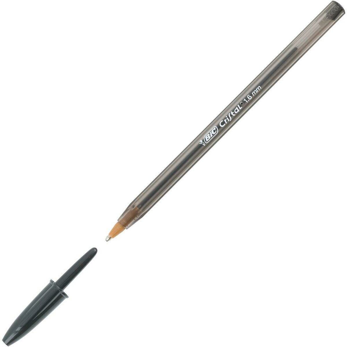 BIC Cristal Large Ballpoint Pens, Every-Day Biro Pens with Wide Point (1.6 mm), Ideal for School, Black Ink, Pack of 50