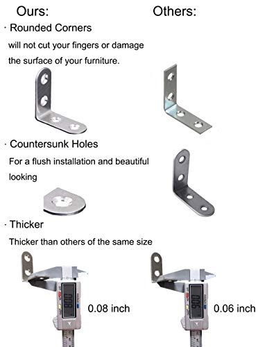 3 Bracket+Stainless+40mmx40mm+Brackets+Fastener