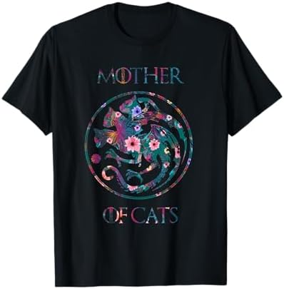 Amazon.com: Mother of Cats Shirt with Floral Art Best Mom T-Shirt