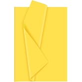 Bouiexye 60 Sheets Yellow Tissue Paper Christmas Tissue Paper Bulk Gift Wrapping for DIY Art Craft Floral Birthday Holiday Baby Shower Party （ 20 x 14.5 inches/51x37cm）