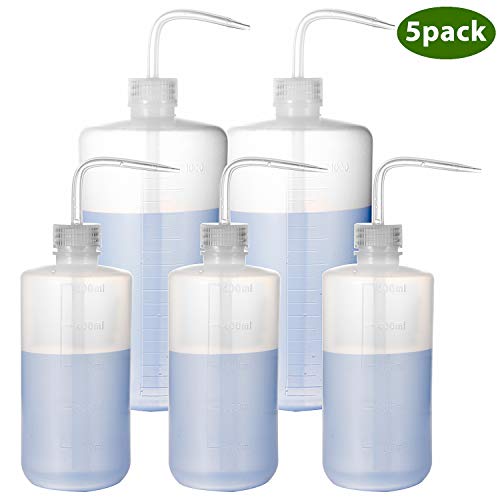 ZOUTOG Watering Can, 5 Pack Squirt Bottle, Plastic Wash Bottle, Squeeze Bottle for Plant Flower Succulent Watering - 1000ML and 500ML