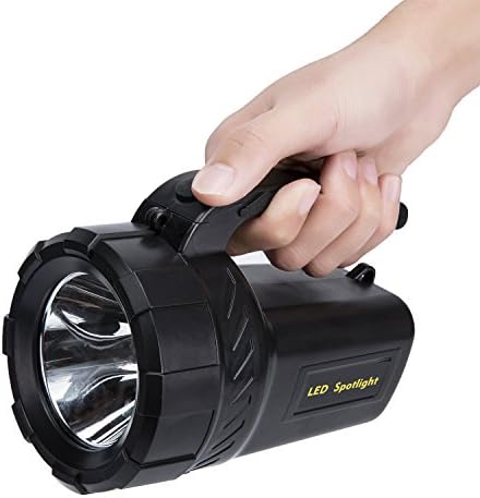 Gladys Moses LED Spotlight Portable Super Bright Searchlight Handheld Rechargeable Flashlight Waterproof Torch with Household Lighting, Hiking,Outdoor Activities.