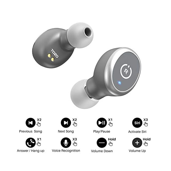 TOZO-T10-TWS-Bluetooth-50-Earbuds-True-Wireless-Stereo-Earphones-Headphones-IPX8-Waterproof-in-Ear-Wireless-Charging-Case-Built-in-Mic-Headset-Premium-Sound-with-Deep-Bass-for-Running-Sport-Gray TOZO T10 Bluetooth 5.3 Earbuds True Wireless Stereo Earphones Headphones IPX8 Waterproof in Ear Wireless Charging Case…