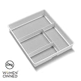 madesmart Basic Gadget Tray Organizer - White | BASIC COLLECTION | 4-Compartments | Multi-Purpose Storage | Non-slip Lining | Easy to Clean | Durable | BPA-Free