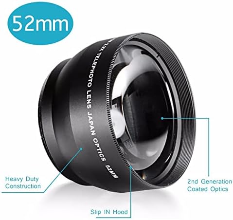 52mm Ultra Deluxe Lens Kit – Wide Angle, Telephoto, Filter Set For Canon, Nikon, Fujifilm DSLR Cameras