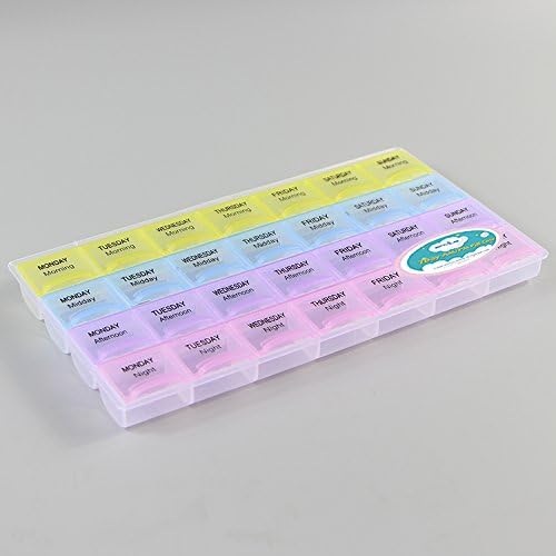 EnviUs 7-Day Weekly AM/PM Pill, Vitamin, Medication Case Organizer
