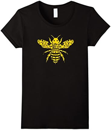 Womens Life Is Better With Bees Around Gardening T Shirt XL Black