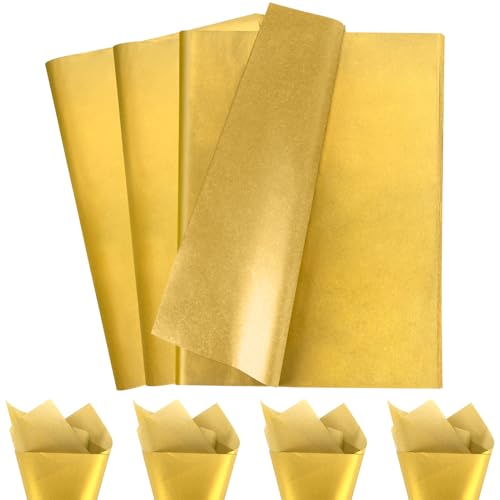 Koogel 86 Sheets Gold Metallic Tissue Paper, 20 x 14 Inch Tissue Paper for Gift Bags Gift Wrapping Tissue Paper for DIY Crafts Wedding Birthday Christmas
